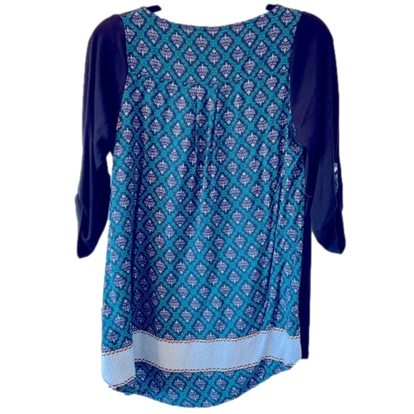 𝅺Fashionomics Blue Multi-Print Tunic - M - Picture 2 of 5